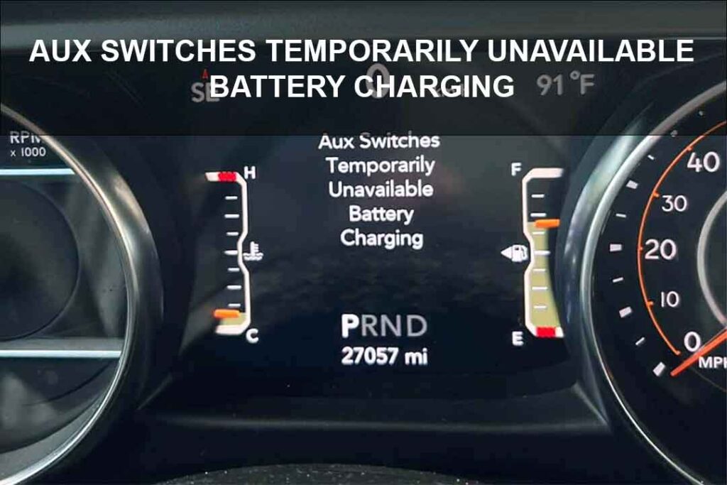 aux switches temporarily unavailable battery charging