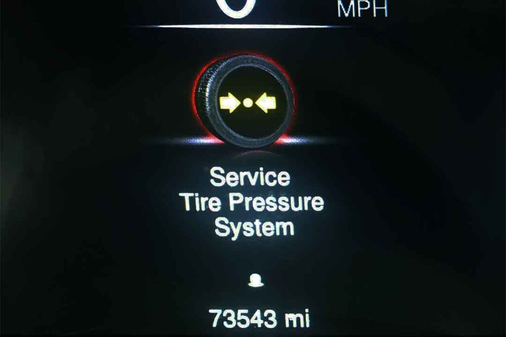 service tire pressure system Jeep warning
