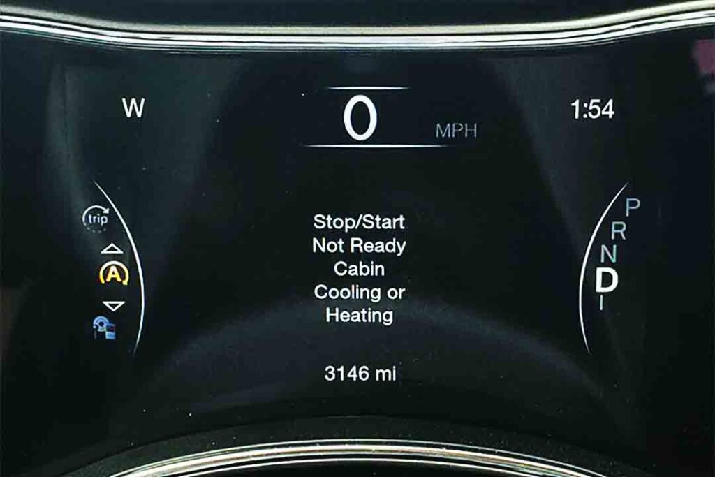 Stop Start Not Ready Cabin Cooling or Heating
