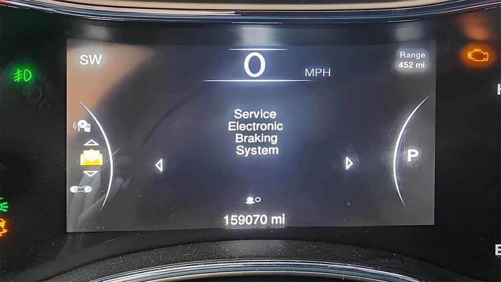 Service Electronic Braking System Jeep Grand Cherokee Warning